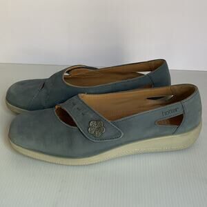 Hotter Comfort Concept Mary Jane Flats Lightweight Women’s Shoes Sz 9 Blue Suede